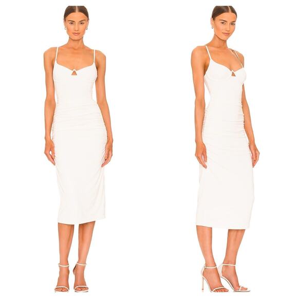 JONATHAN SIMKHAI Iris Jersey Underwire Cutout Midi Dress Size Small - Picture 1 of 9